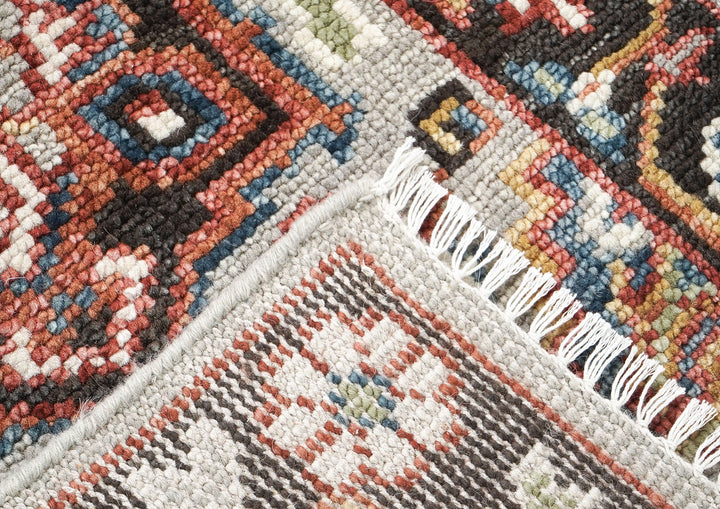 Runner Gray, Rust, Ivory Color Hand Knotted Oushak Wool Traditional Oriental Rug