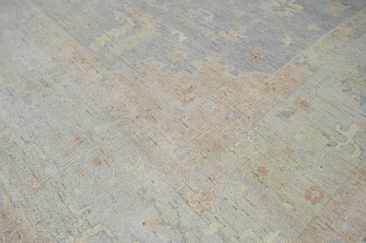 Celeste Rugs Hand Knotted Palace Gray Wool Oriental Area Rug Elegant Turkish Oushak Design.