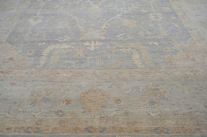 Celeste Rugs Hand Knotted Palace Gray Wool Oriental Area Rug Elegant Turkish Oushak Design.