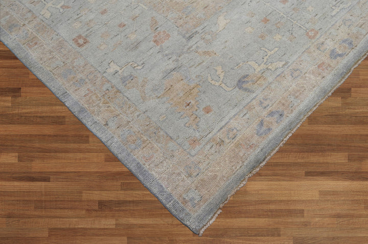 Celeste Rugs Hand Knotted Palace Gray Wool Oriental Area Rug Elegant Turkish Oushak Design.
