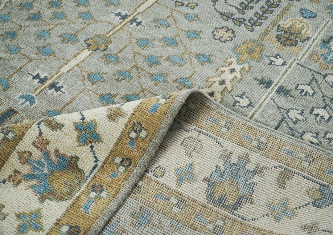 10x14 Taupe, Gray, Beige Color Hand Knotted Oushak Wool Transitional Oriental Rug