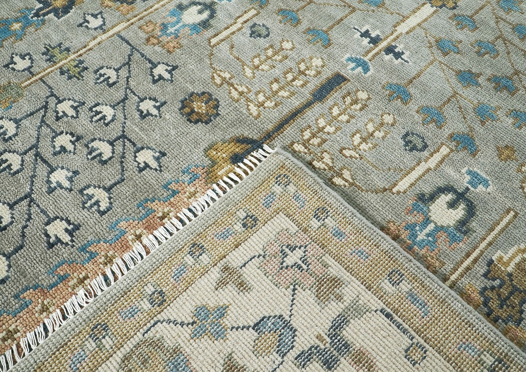 10x14 Taupe, Gray, Beige Color Hand Knotted Oushak Wool Transitional Oriental Rug