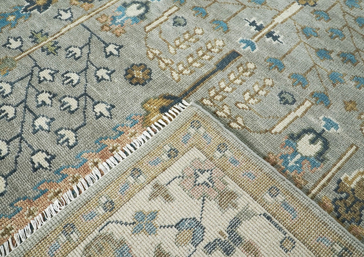 10x14 Taupe, Gray, Beige Color Hand Knotted Oushak Wool Transitional Oriental Rug