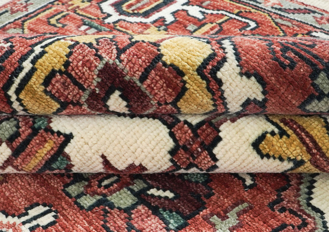 10x14 Rust, Ivory, Brown Color Hand Knotted Oushak Wool  Oriental Rug