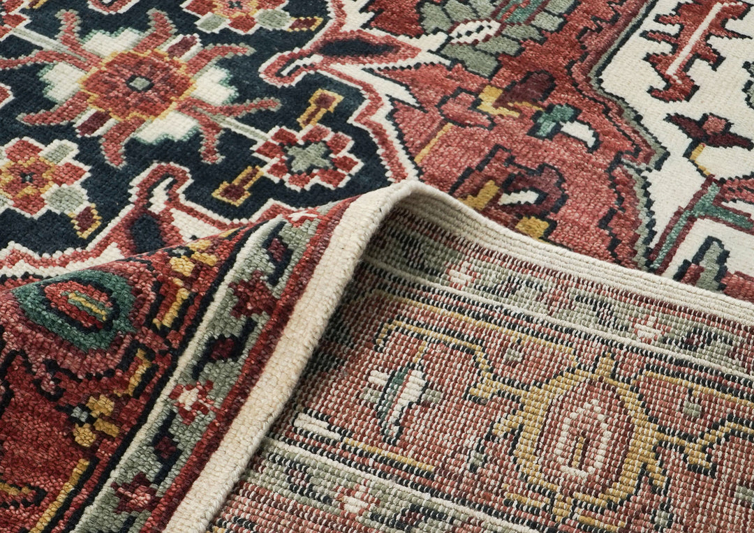 10x14 Rust, Ivory, Brown Color Hand Knotted Oushak Wool  Oriental Rug