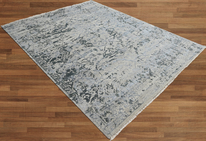 Celeste Rugs Hand Knotted 8x10 Wool Oriental Area Rug Beige Featuring a Turkish Transitional Style.