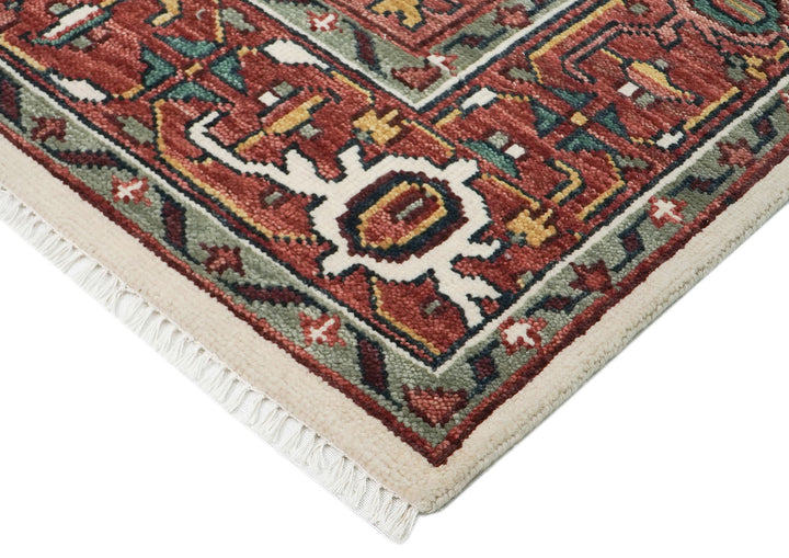 10x14 Rust, Ivory, Gold Color Hand Knotted Oushak Wool  Oriental Rug