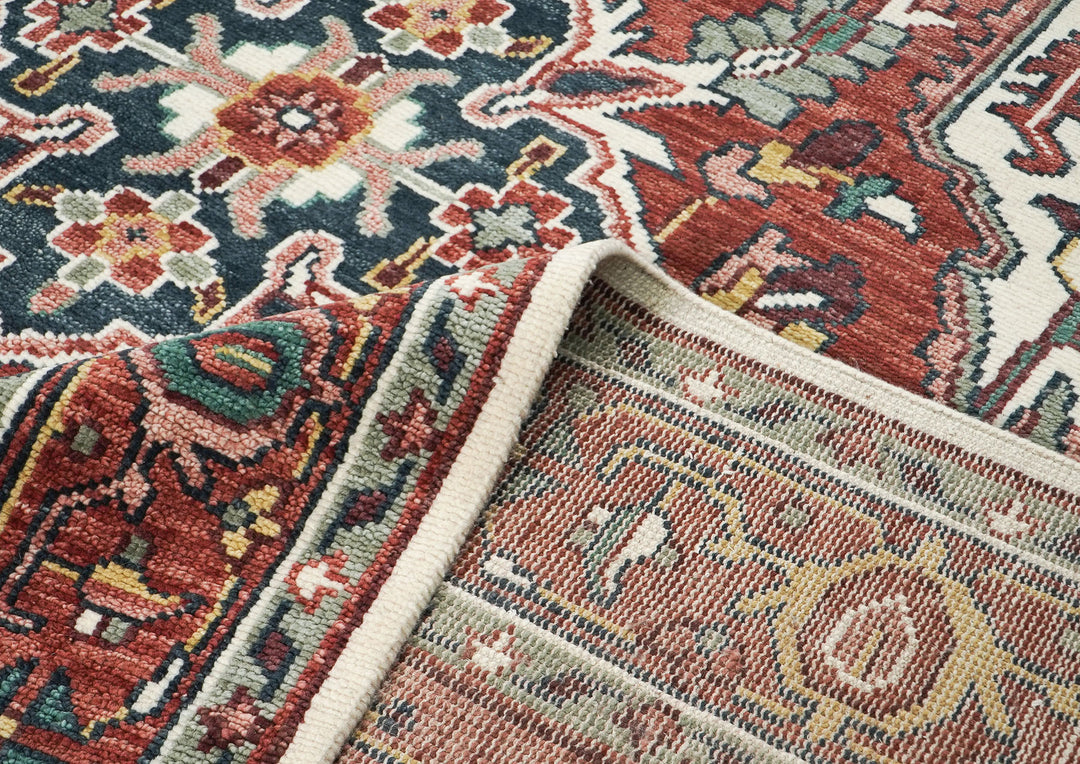 10x14 Rust, Ivory, Gold Color Hand Knotted Oushak Wool  Oriental Rug