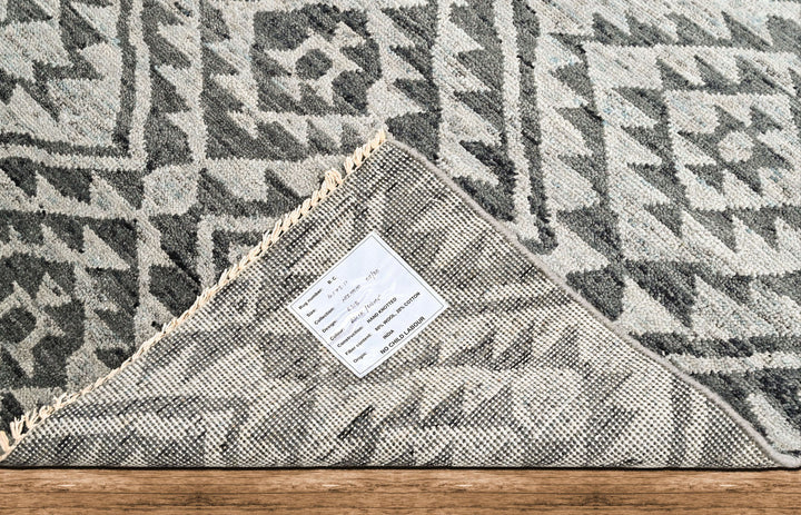 4x6 Dark Gray, Silver, Color Hand Knotted Oushak Wool  Oriental Rug