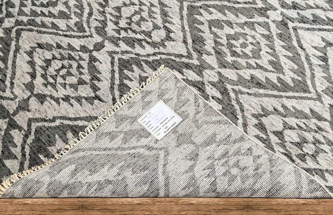 8'6x11'6 Gray, Silver, Color Hand Knotted Oushak Wool Modern Oriental Rug