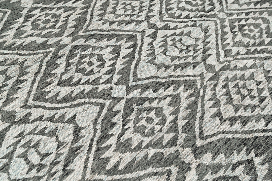 8'6x11'6 Gray, Silver, Color Hand Knotted Oushak Wool Modern Oriental Rug