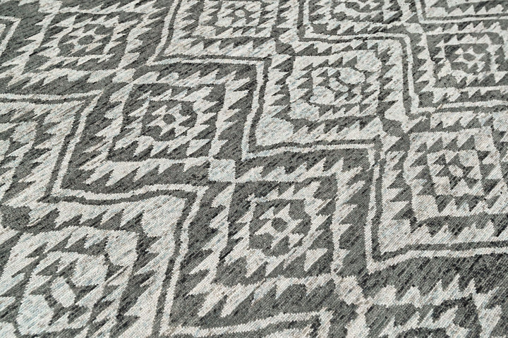 8'6x11'6 Gray, Silver, Color Hand Knotted Oushak Wool Modern Oriental Rug