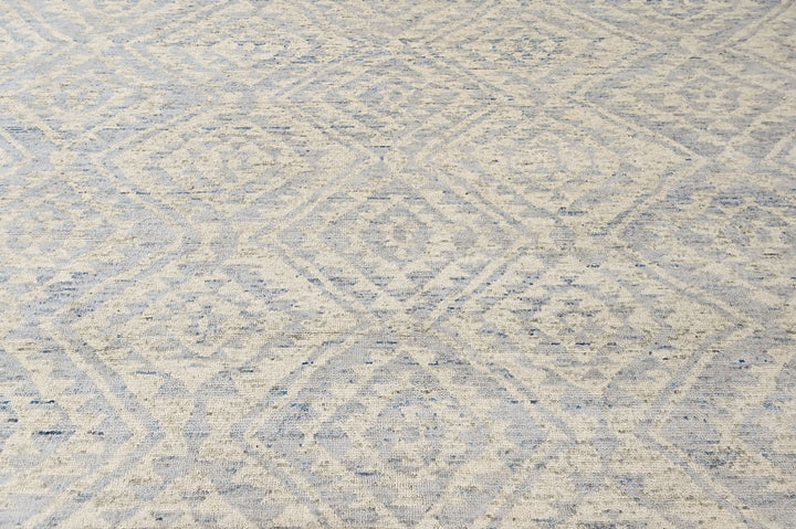 Multi Size Gray Blue Color Hand Knotted Oushak Wool  Oriental Rug