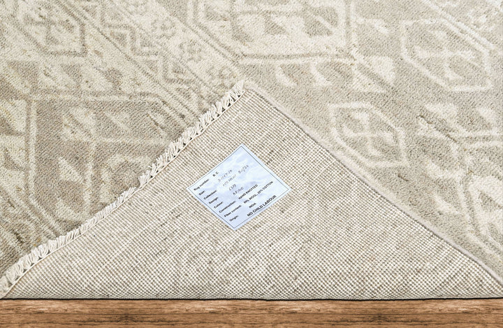 4x6 Beige, Gray, Color Hand Knotted Oushak Wool  Oriental Rug