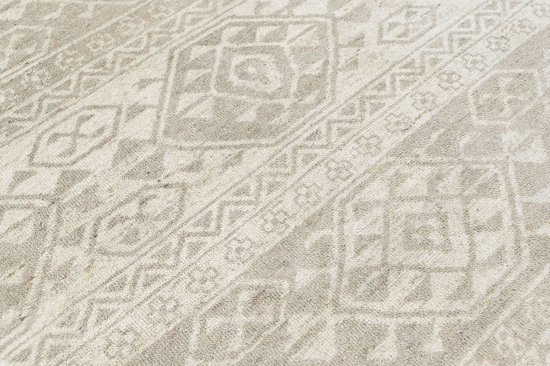 4x6 Beige, Gray, Color Hand Knotted Oushak Wool  Oriental Rug