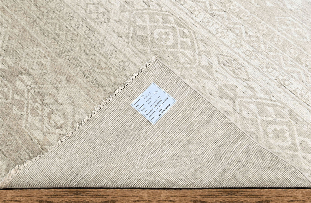 Multi Size Tone on Tone Gray Color Hand Knotted Oushak Wool  Oriental Rug