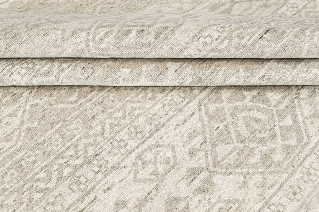 Multi Size Tone on Tone Gray Color Hand Knotted Oushak Wool  Oriental Rug