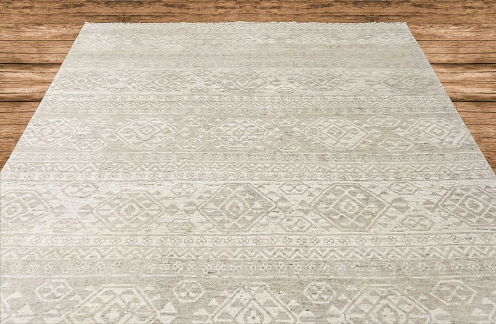 Multi Size Tone on Tone Gray Color Hand Knotted Oushak Wool  Oriental Rug