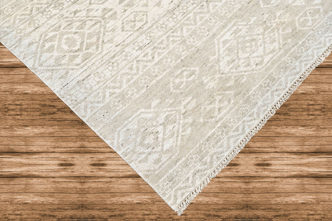 Multi Size Tone on Tone Gray Color Hand Knotted Oushak Wool  Oriental Rug