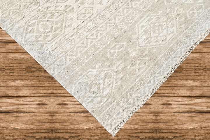 Multi Size Tone on Tone Gray Color Hand Knotted Oushak Wool  Oriental Rug