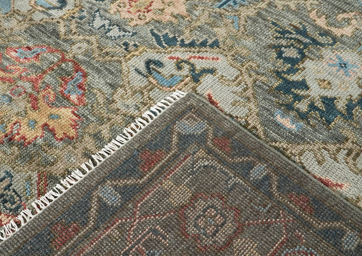 10x14 Gray, Moss, Rose Color Hand Knotted Oushak Wool Arts and Crafts Oriental Rug