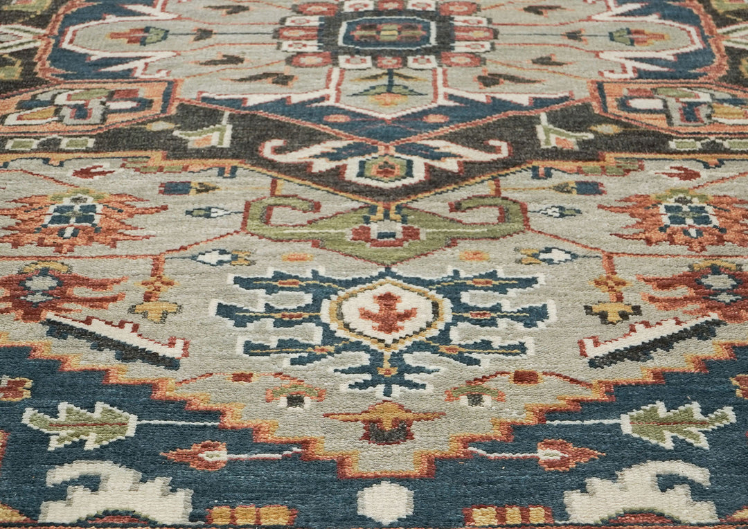 10x14 Gray, Green, Ivory Color Hand Knotted Oushak Wool  Oriental Rug