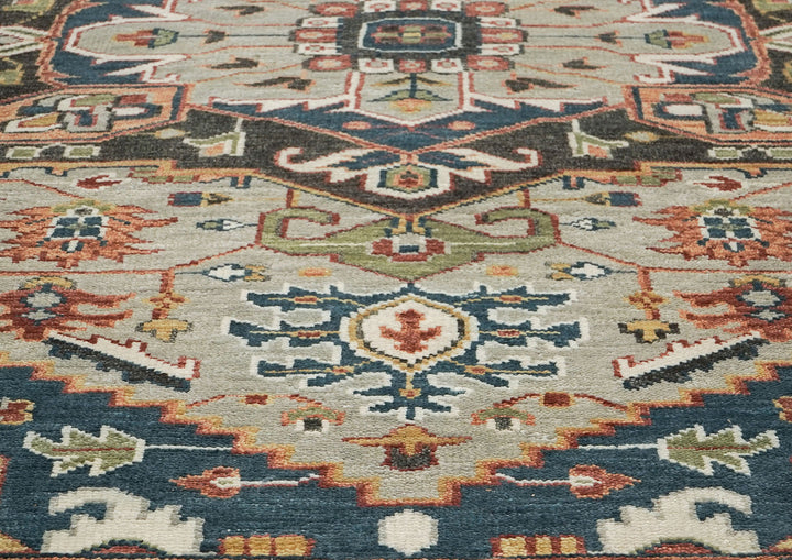 10x14 Gray, Green, Ivory Color Hand Knotted Oushak Wool  Oriental Rug