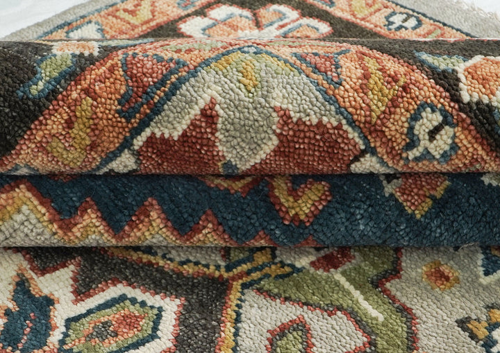 10x14 Gray, Green, Ivory Color Hand Knotted Oushak Wool  Oriental Rug