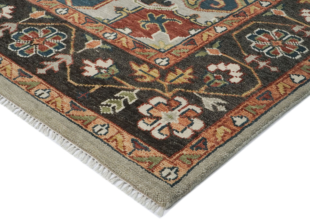 10x14 Gray, Green, Ivory Color Hand Knotted Oushak Wool  Oriental Rug