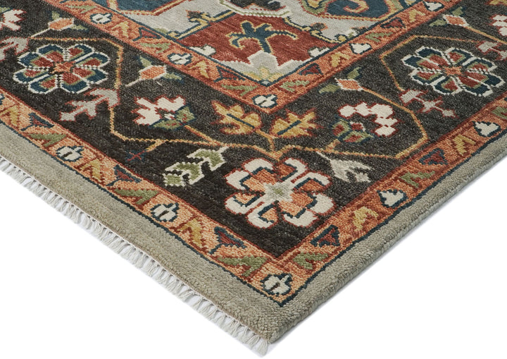 10x14 Gray, Green, Ivory Color Hand Knotted Oushak Wool  Oriental Rug