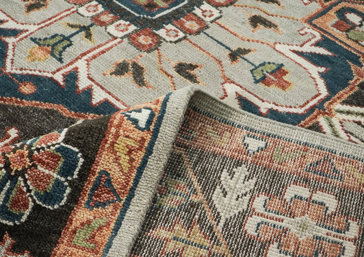 10x14 Gray, Green, Ivory Color Hand Knotted Oushak Wool  Oriental Rug