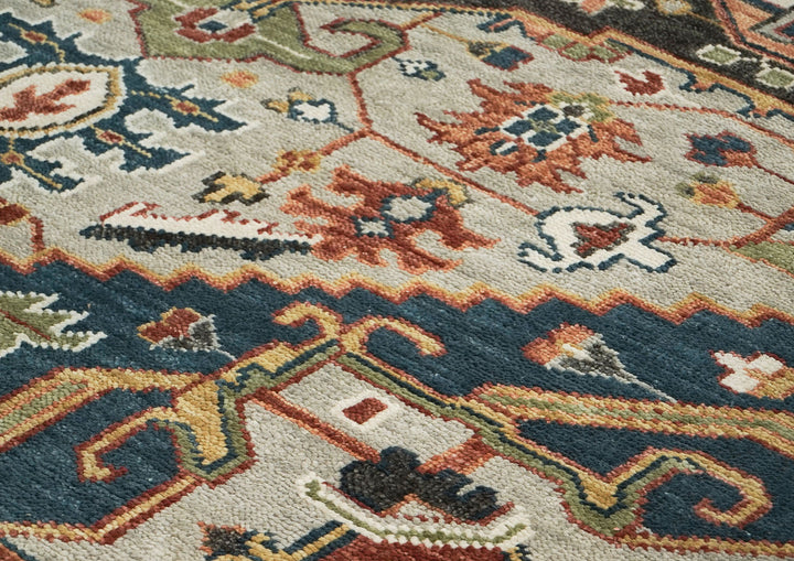 10x14 Gray, Green, Ivory Color Hand Knotted Oushak Wool  Oriental Rug