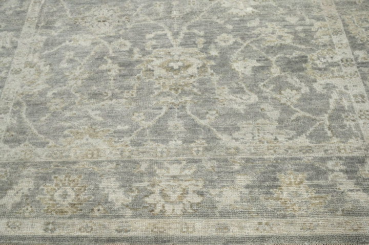 Celeste Rugs Multi Sizes Hand-Knotted 100% Wool Oushak Rug Classic Gray & Beige Traditional Oriental Style
