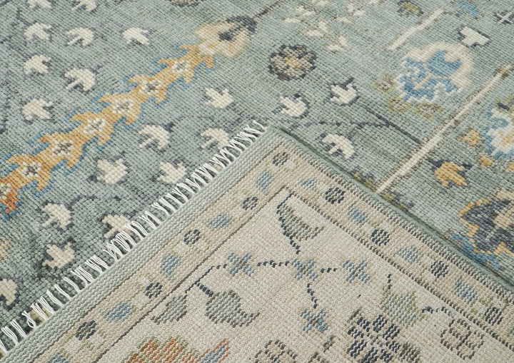 10x14 Slate, Beige, Brown Color Hand Knotted Oushak Wool Transitional Oriental Rug