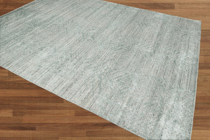 Celeste Rugs Hand Knotted Oushak Modern & Contemporary 100% Wool Oriental Area Rug Celadon Gray 9x12 Size.