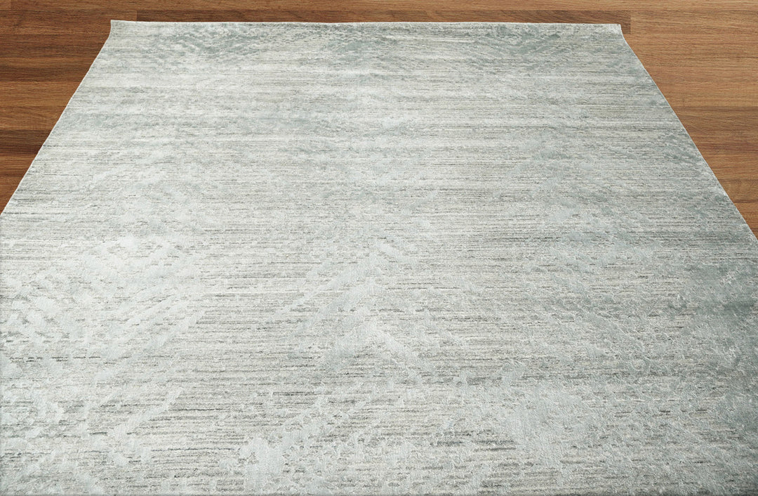 Celeste Rugs Hand Knotted Oushak Modern & Contemporary 100% Wool Oriental Area Rug Celadon Gray 9x12 Size.
