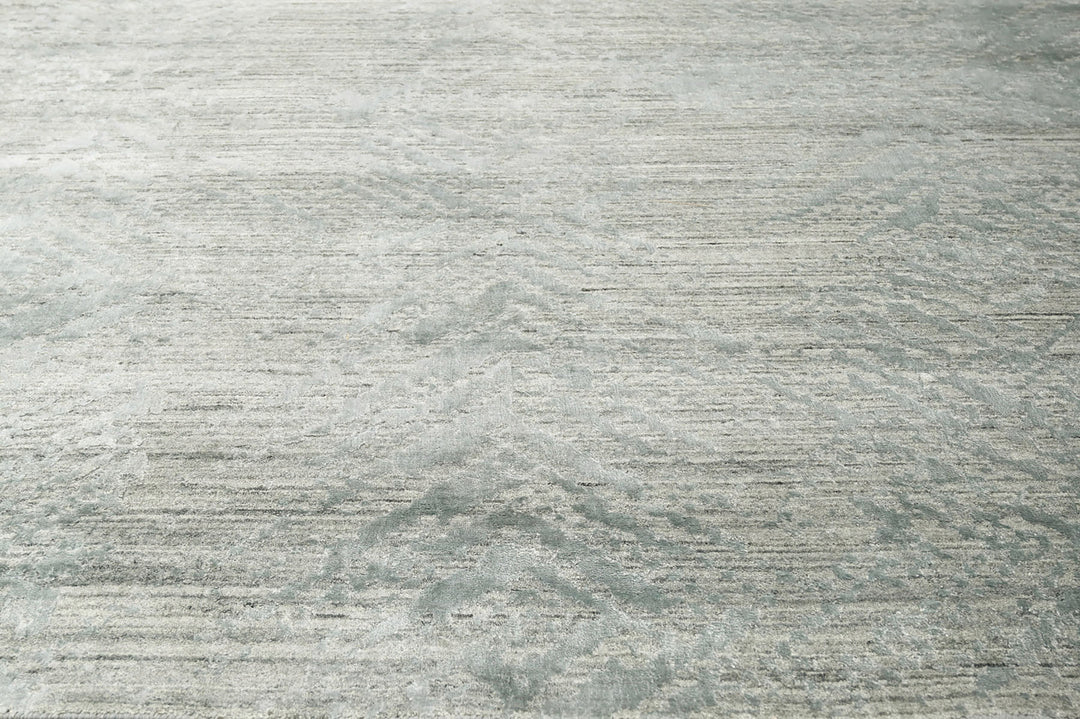 Celeste Rugs Hand Knotted Oushak Modern & Contemporary 100% Wool Oriental Area Rug Celadon Gray 9x12 Size.