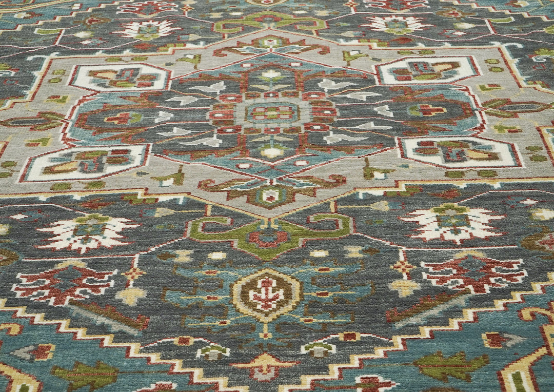 10x14 Gray, Taupe, Ivory Color Hand Knotted Oushak Wool  Oriental Rug