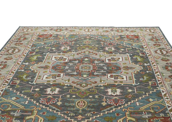 10x14 Gray, Taupe, Ivory Color Hand Knotted Oushak Wool  Oriental Rug