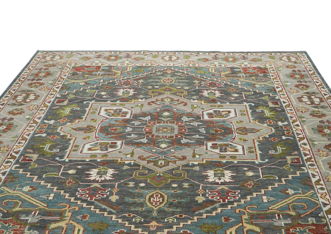 10x14 Gray, Taupe, Ivory Color Hand Knotted Oushak Wool  Oriental Rug