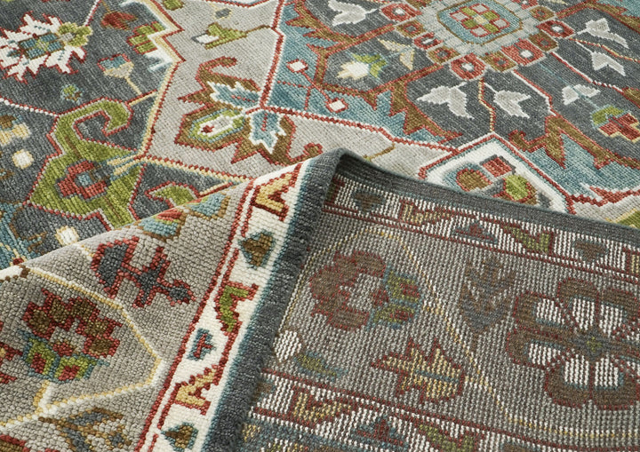 10x14 Gray, Taupe, Ivory Color Hand Knotted Oushak Wool  Oriental Rug