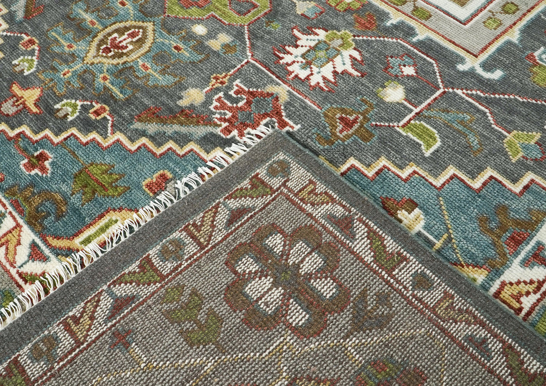 10x14 Gray, Taupe, Ivory Color Hand Knotted Oushak Wool  Oriental Rug