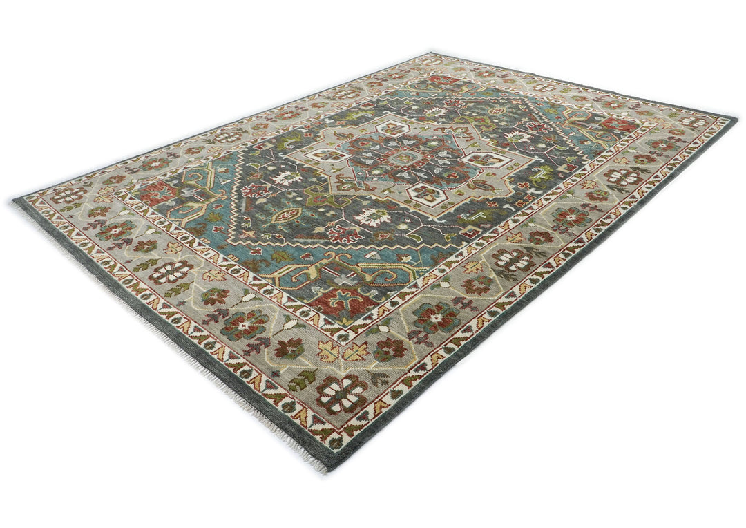 10x14 Gray, Taupe, Ivory Color Hand Knotted Oushak Wool  Oriental Rug