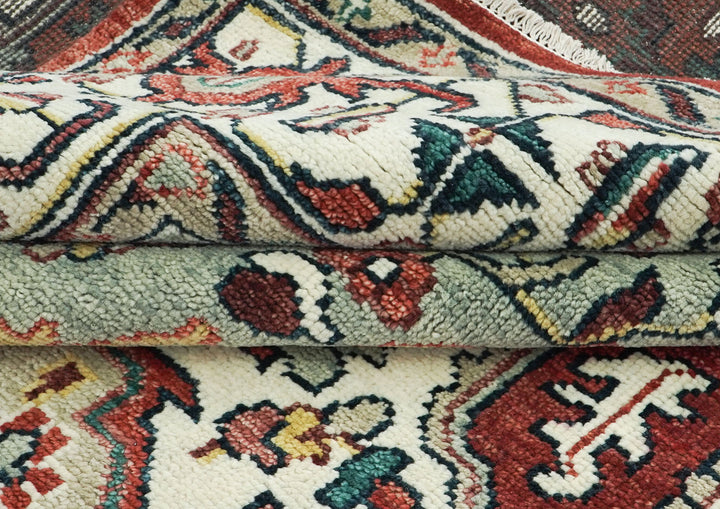 10x14 Rust, Mint, Ivory Color Hand Knotted Oushak Wool  Oriental Rug