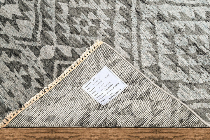 4x6 Dark Gray, Silver, Color Hand Knotted Oushak Wool  Oriental Rug