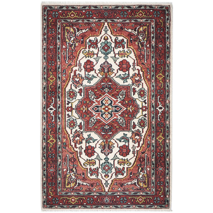 5x8 Rust, Ivory, Blush Color Hand Knotted Oushak Wool Traditional Oriental Rug