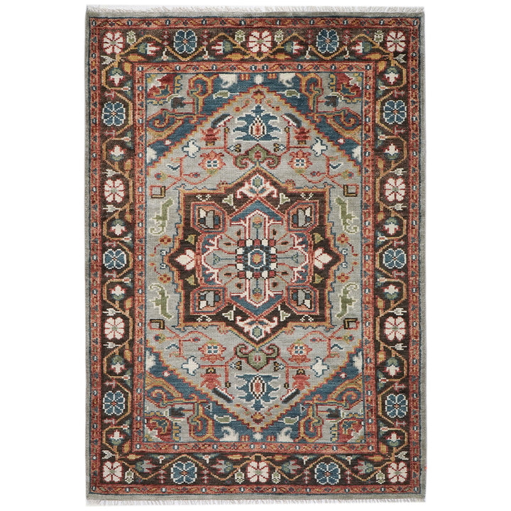 5x8 Mint, Teal, Brown Color Hand Knotted Oushak Wool Traditional Oriental Rug
