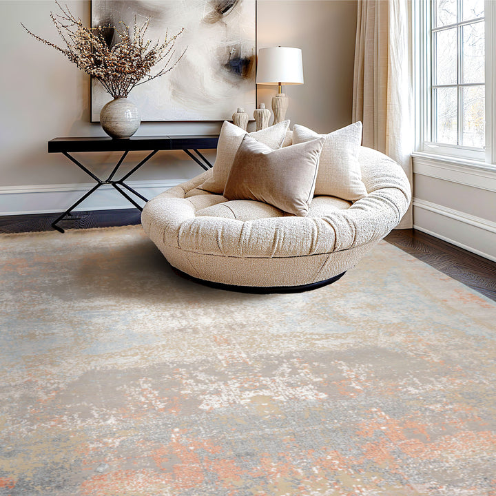 9x12 Beige, Taupe, Tan Color Hand Knotted Sherpa Wool Modern & Contemporary Oriental Rug