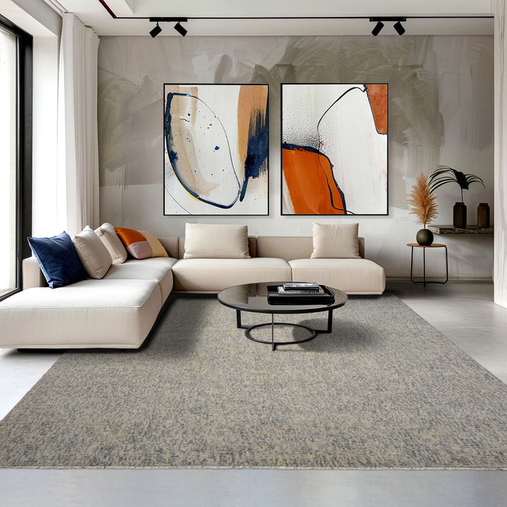 9x12 Gray, Slate, Multi Color Hand Knotted Sherpa 100% Wool Modern & Contemporary Oriental Rug