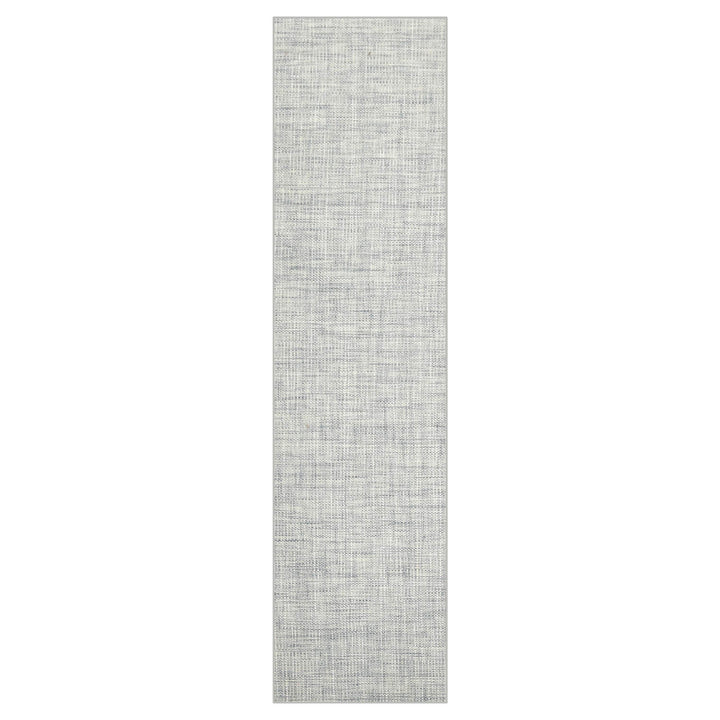Multi Size Slate Blue Off White Color Hand Woven Textured 80%Wool & 20%Nylon Contemporary Oriental Rug